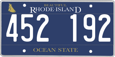 RI license plate 452192