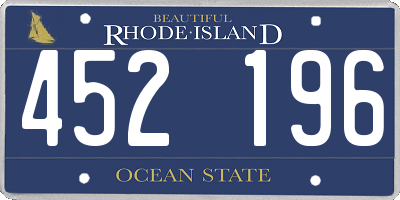 RI license plate 452196