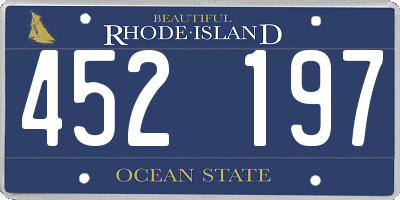 RI license plate 452197