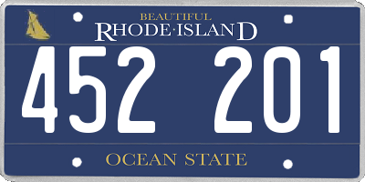 RI license plate 452201