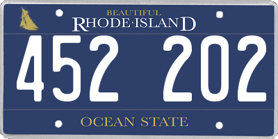 RI license plate 452202
