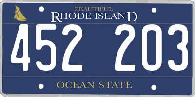 RI license plate 452203