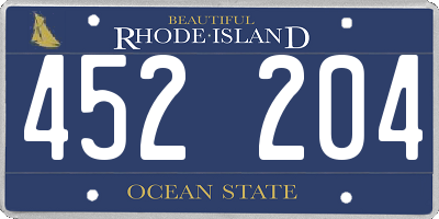RI license plate 452204