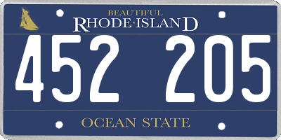 RI license plate 452205