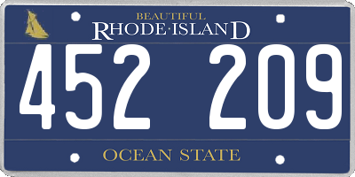 RI license plate 452209