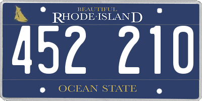RI license plate 452210
