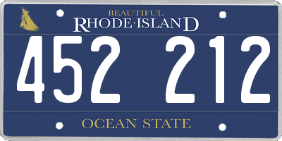 RI license plate 452212