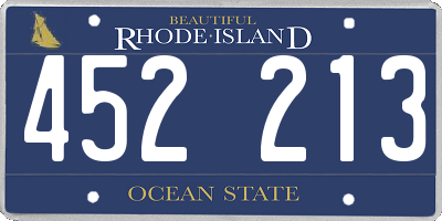 RI license plate 452213