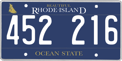 RI license plate 452216