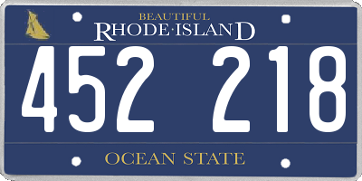 RI license plate 452218