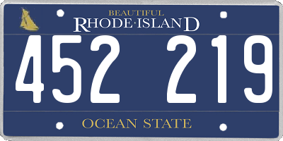 RI license plate 452219