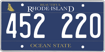 RI license plate 452220