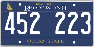 RI license plate 452223