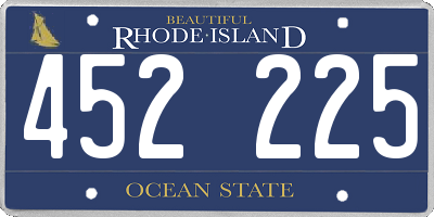 RI license plate 452225