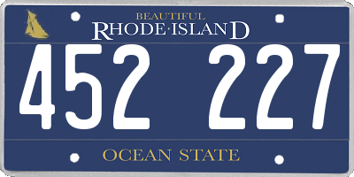 RI license plate 452227