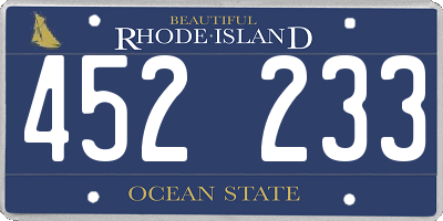 RI license plate 452233
