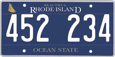 RI license plate 452234