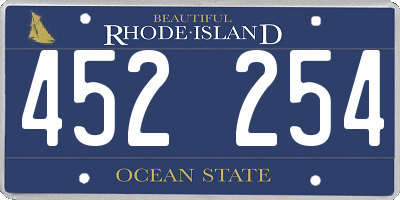 RI license plate 452254