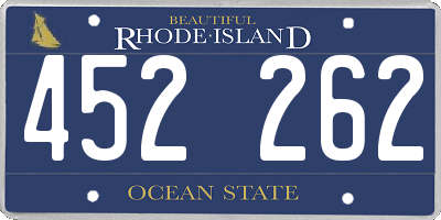 RI license plate 452262