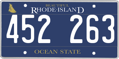 RI license plate 452263