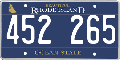 RI license plate 452265
