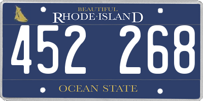 RI license plate 452268