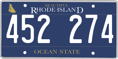 RI license plate 452274