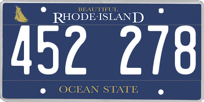 RI license plate 452278