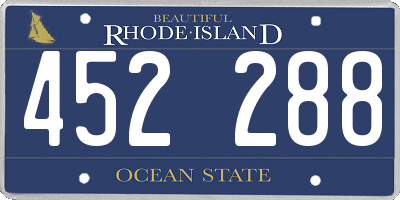 RI license plate 452288