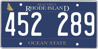 RI license plate 452289