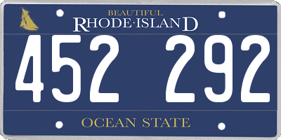 RI license plate 452292