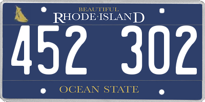 RI license plate 452302