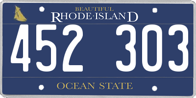 RI license plate 452303