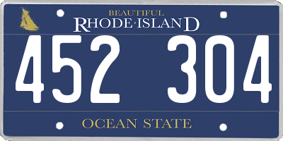RI license plate 452304