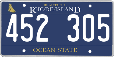 RI license plate 452305