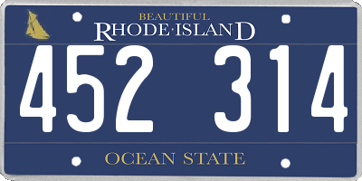 RI license plate 452314