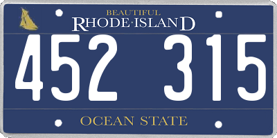 RI license plate 452315