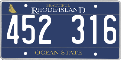 RI license plate 452316