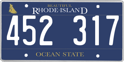 RI license plate 452317
