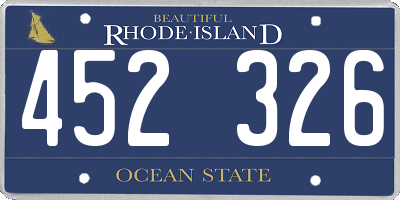 RI license plate 452326