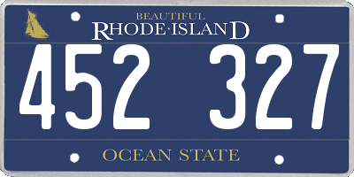 RI license plate 452327