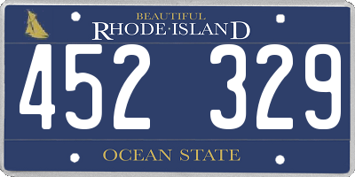RI license plate 452329