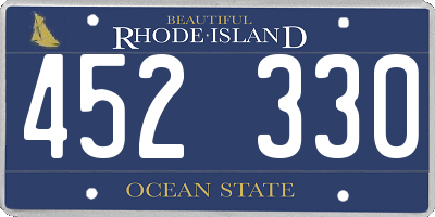 RI license plate 452330
