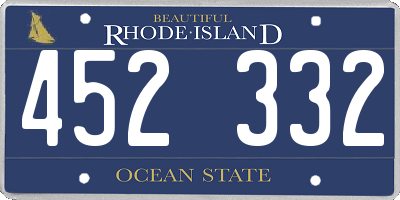 RI license plate 452332