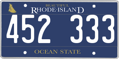 RI license plate 452333
