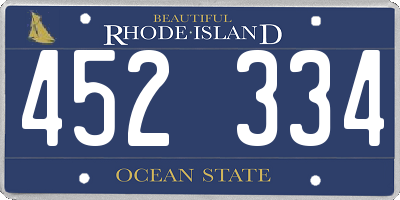 RI license plate 452334