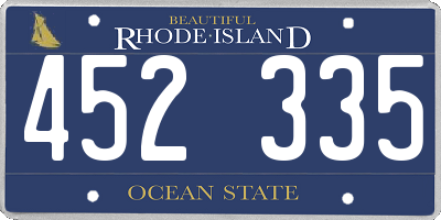 RI license plate 452335