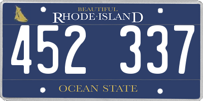 RI license plate 452337