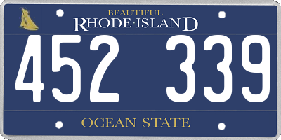 RI license plate 452339