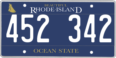 RI license plate 452342